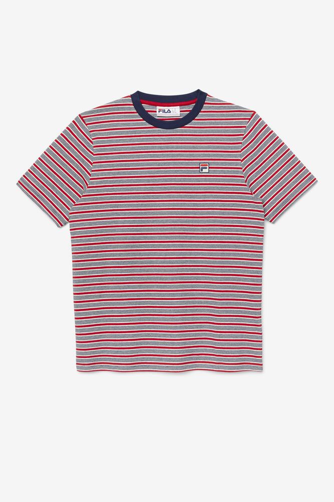 Fila T Skjorte Herre Rød Tux Striped 632894-QPG